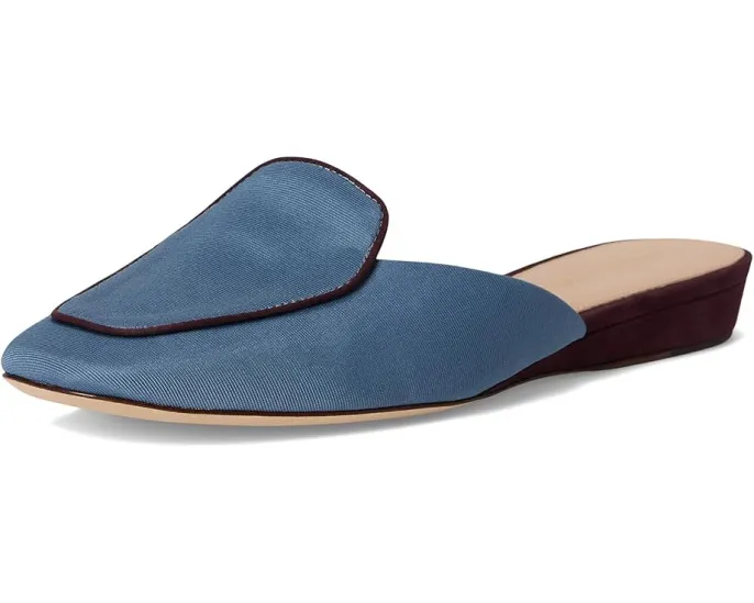 Туфли-мюли Veronica Beard Moritz из ткани faille с низким каблуком и контрастной окантовкой