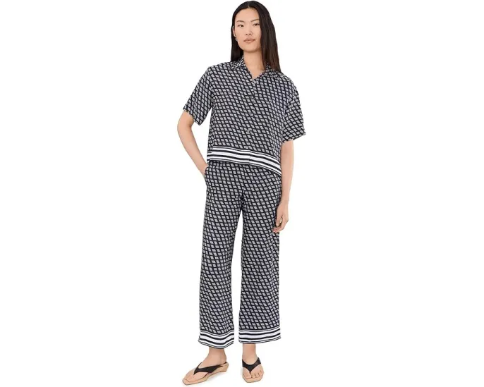 Брюки Printed Pull-On из сатинового твила Madewell цвет Classic Navy