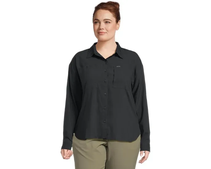 Рубашка Columbia Plus Size Silver Ridge Utility с длинным рукавом и UPF 50