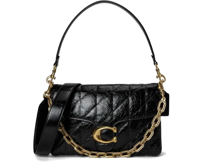 COACH стеганая сумка Chain Tabby через плечо с цепным ремнем