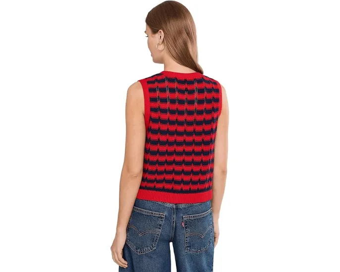 Жилет Isla Striped Button Front Vest от 525 america с контрастными полосками