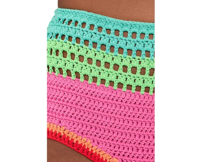 Beach Riot плавки Karmen с вязаным узором и цветными блоками на высокой талии