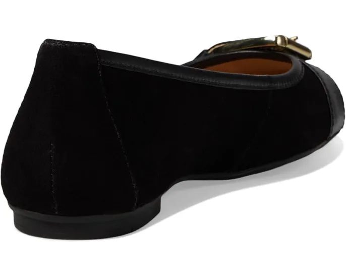 Балетки French Sole Ditto из замши с декоративной пряжкой