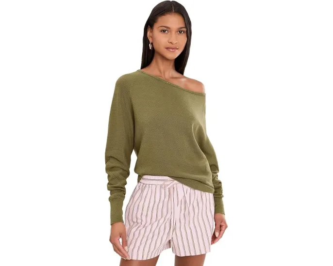 Free People Длинный рукав Jess из термоткани с лодочкой