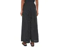 Puckered Organic Linen Grid Wide Ankle Pants
