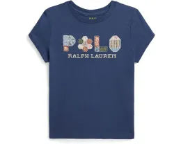 Футболка из хлопкового джерси с патчворк логотипом для детей Polo Ralph Lauren