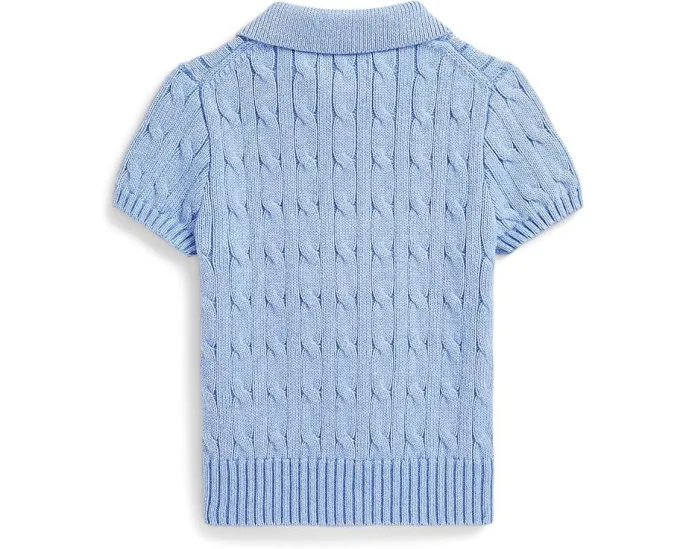 Детский свитер поло Polo Ralph Lauren Kids с жаккардовым узором и короткими рукавами
