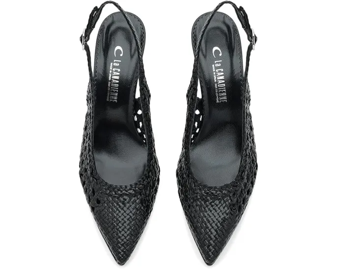 Туфли-лодочки Pump с плетеной кожей и застежкой-пряжкой La Canadienne