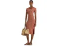 Платье Striped Cotton-Blend Ribbed Tee в полоску с ребристой вязкой Lauren Ralph Lauren