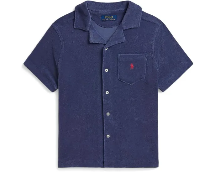Детская рубашка Terry Camp Shirt от Polo Ralph Lauren в синем цвете
