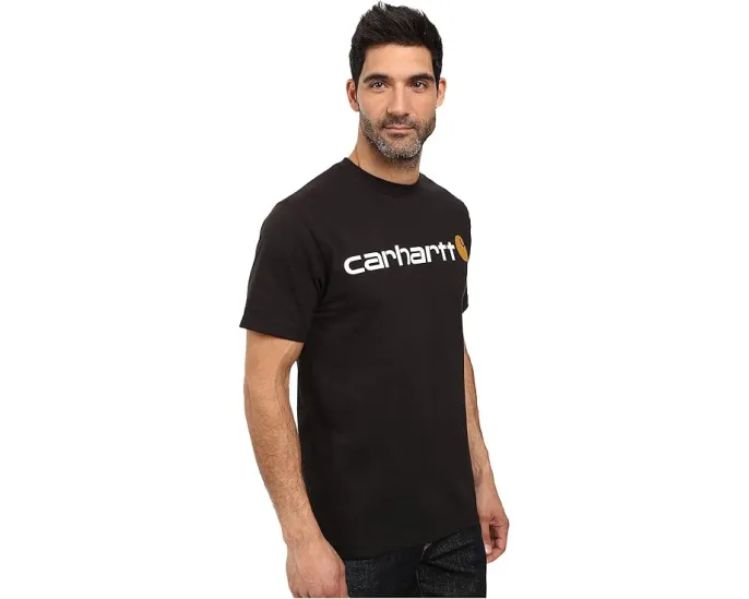 Футболка Carhartt Signature Logo S/S с принтом и бесшовными боками