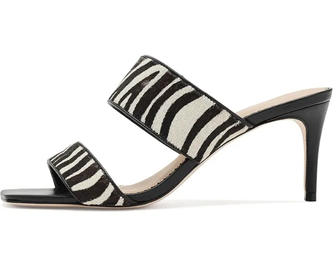 Босоножки Sutton Zebra Haircalf от Cinq à Sept с квадратным носком