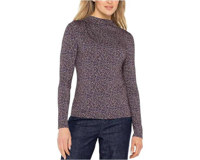 Liverpool Los Angeles топ с длинным рукавом и стойкой с сборками для невысоких