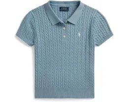 Свитер-поло из хлопка с мелким жаккардом Polo Ralph Lauren Kids для детей постарше