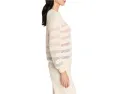 Свитер NIC+ZOE Scandi Stripe с двухтонными полосками и рельефной резинкой