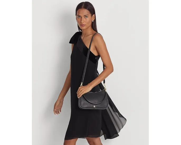 Lauren Ralph Lauren Кожаная сумка через плечо среднего размера Danni с решетчатой фактурой