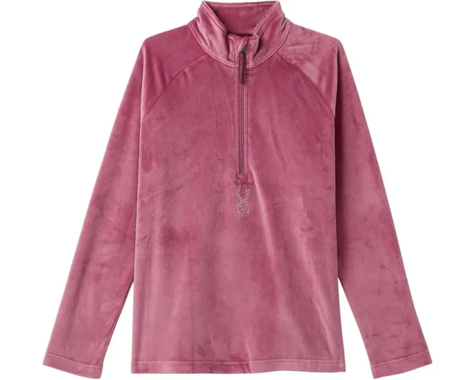 Spyder Kids Кофта Shimmer Bug 1/2 Zip с бархатной отделкой и стразовым логотипом
