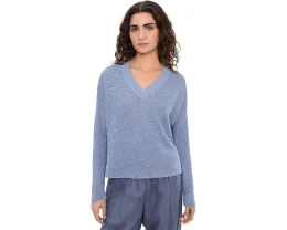 Свитер Eileen Fisher с V-образным вырезом из смеси органического льна и хлопка