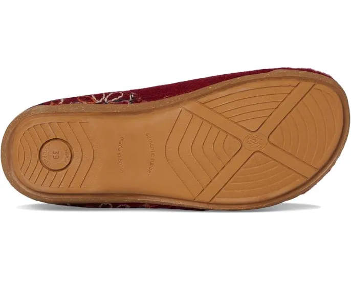 Тапочки Woolflower с ручной вышивкой и меховой подкладкой от Taos Footwear