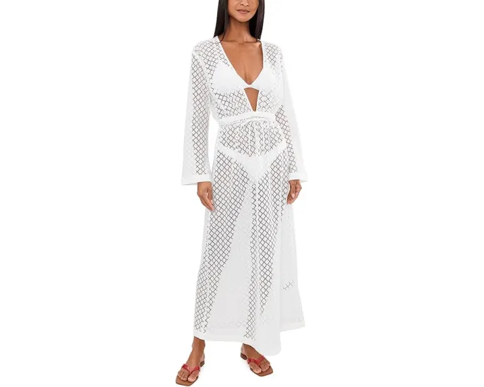 Пляжное покрывало Seafolly с кружевом и сборками на съемном поясе