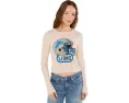 Укороченная термофутболка NFL Detroit Lions Helmet Crop Thermal с принтом