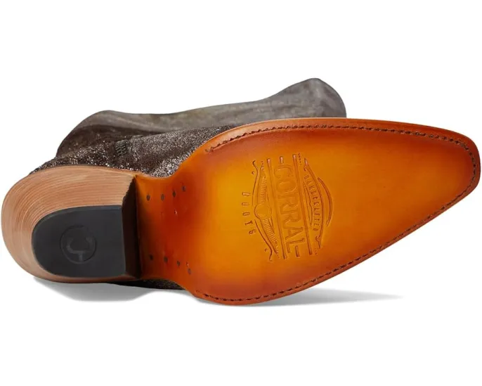 Сапоги Corral Z5242 выше колена с металлизированной вышивкой и молнией сбоку