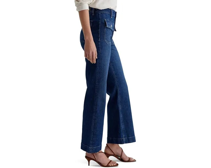 Джинсы AG Jeans Bonnie с расклешенными штанинами и кнопками на карманах
