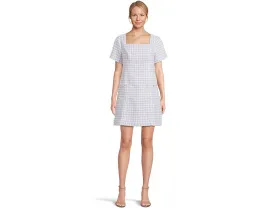 Платье Gwynne Boucle Shift от Lilly Pulitzer с квадратным вырезом и клетчатым принтом