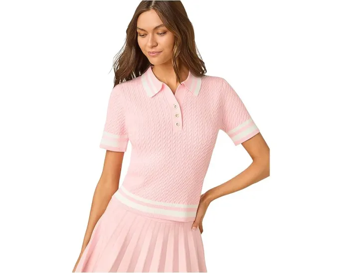 Свитер Suzette с косой вязкой и полосатыми манжетами Lilly Pulitzer