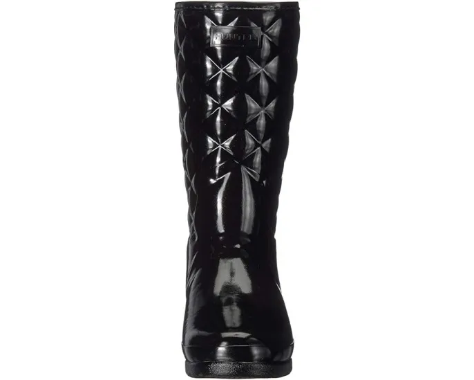Резиновые сапоги Hunter Refined Gloss Quilt Short с глянцевым покрытием и стежкой