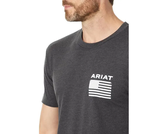 Ariat футболка Freedom с коротким рукавом в цвете Charcoal Heather