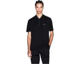 Хлопковое поло Armani Exchange с застежкой молнией и логотипом