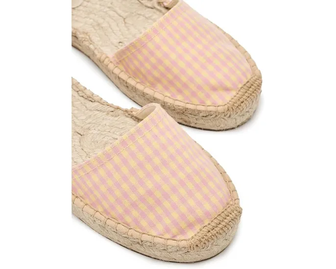 Босоножки Soludos Vichy Lauren Lace-up с завязками и клетчатым верхом