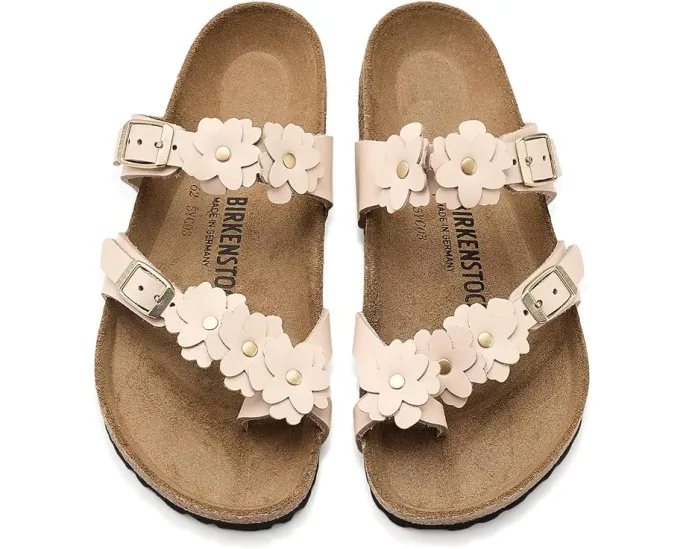 Сандалии Mayari Flowers с аппликацией цветов и пробковой стелькой от Birkenstock