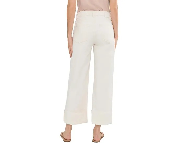 Джинсы Saige Mid-Rise Wide Leg Crop с широкими штанинами и средней посадкой в цвете Powder Mended
