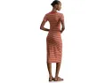 Платье Striped Cotton-Blend Ribbed Tee в полоску с ребристой вязкой Lauren Ralph Lauren