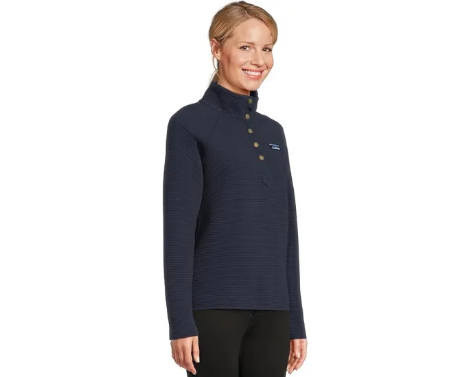 L.L.Bean Свитер Lakewashed Ottoman Knit с кнопками на воротнике