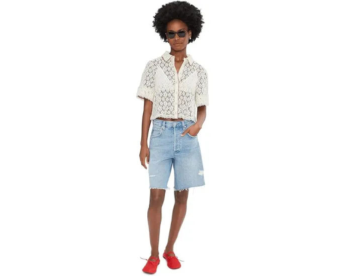 Блуза Mannie с кружевом Free People и короткими рукавами