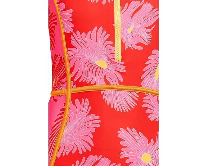 Обратный детский цельный купальник Maaji Kids Water Blossom Moorea с длинными рукавами и V-образным вырезом