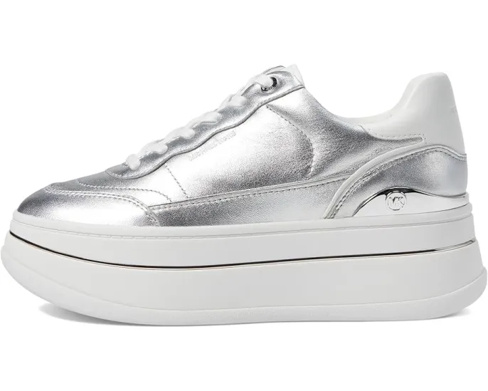 Кроссовки MICHAEL Michael Kors Hayes Lace Up на платформе с металлическим ПВХ верхом