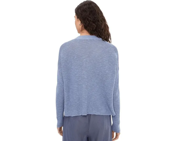 Свитер Eileen Fisher с V-образным вырезом из смеси органического льна и хлопка