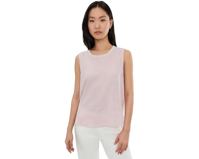 Блуза Vince Camuto без рукавов с круглым вырезом и застежкой на пуговицы сзади