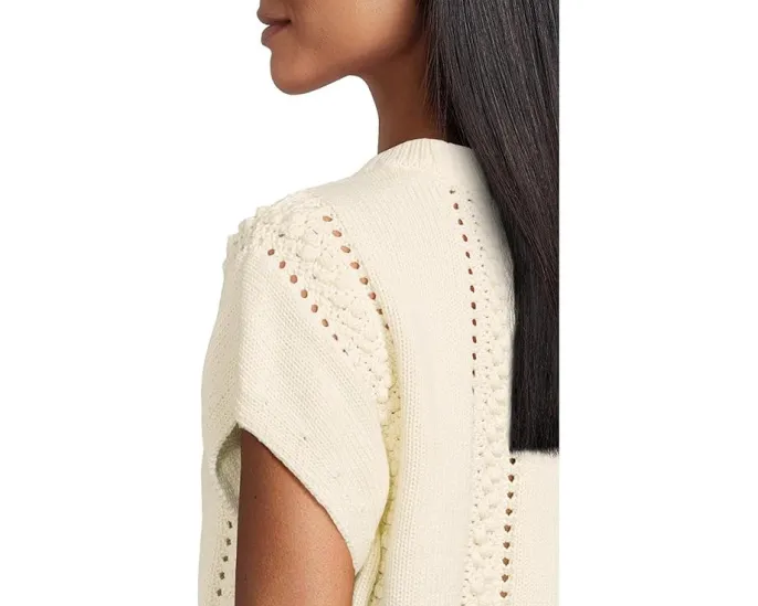 Свитер Lilla P Wedge с круглой горловиной и ажурной вязкой