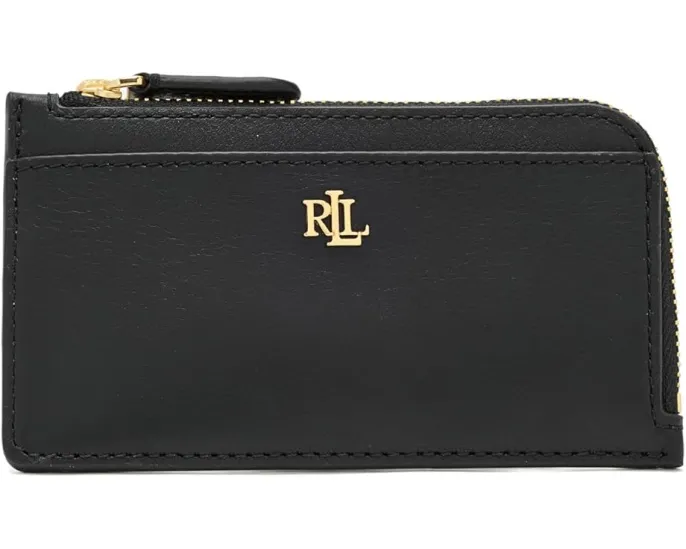 Кожаный картхолдер Lauren Ralph Lauren с L-образной молнией