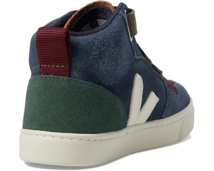 Детские кроссовки VEJA Small V-10 Mid с высоким берцем на липучках