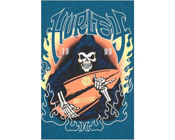Футболка Hurley Kids Surf Skelly с коротким рукавом и серф-графикой