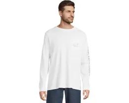 Футболка Vineyard Vines Long Sleeve Vintage Whale с карманом и принтом