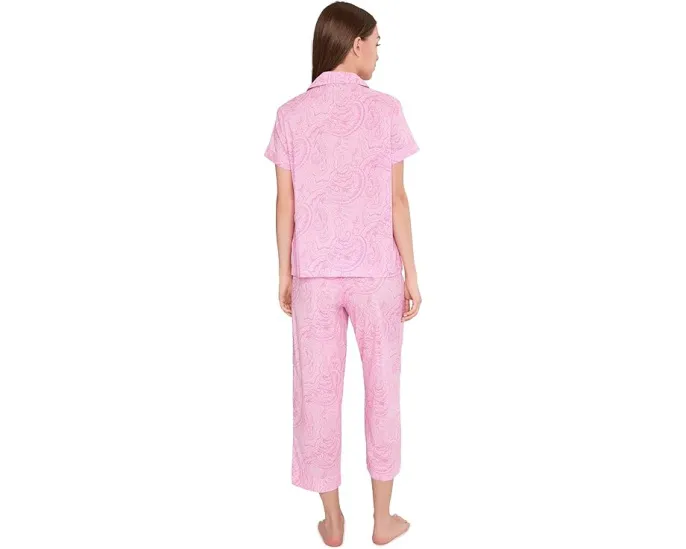 Пижамный комплект Lauren Ralph Lauren с короткими брюками и воротником с лацканами