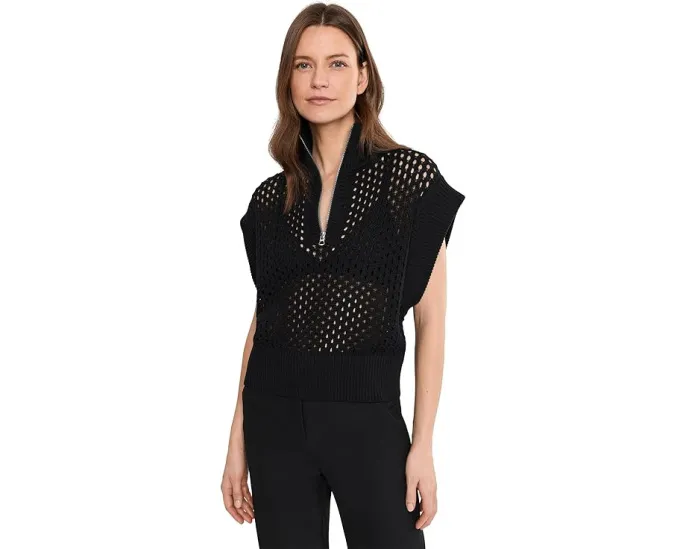 Вязаный свитер Gaines 1/2 Zip от Varley с высоким воротником и короткими рукавами