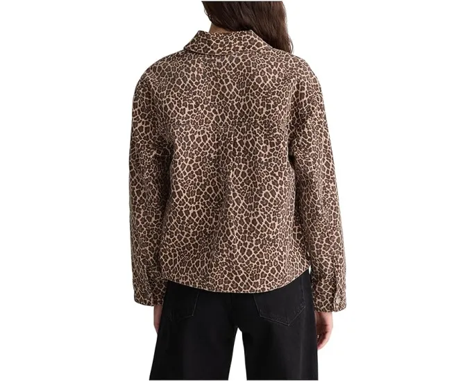 Жакет Madewell Swing Jacket в леопардовом принте с запахом и накладными карманами